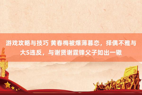 游戏攻略与技巧 黄春梅被爆薄暮恋，择偶不雅与大S违反，与谢贤谢霆锋父子如出一辙