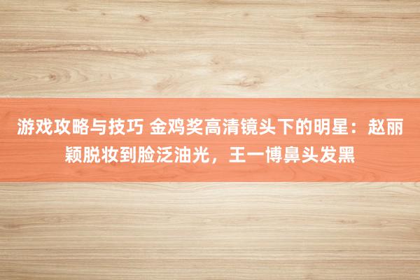 游戏攻略与技巧 金鸡奖高清镜头下的明星：赵丽颖脱妆到脸泛油光，王一博鼻头发黑