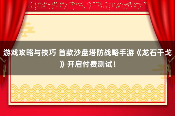 游戏攻略与技巧 首款沙盘塔防战略手游《龙石干戈》开启付费测试！