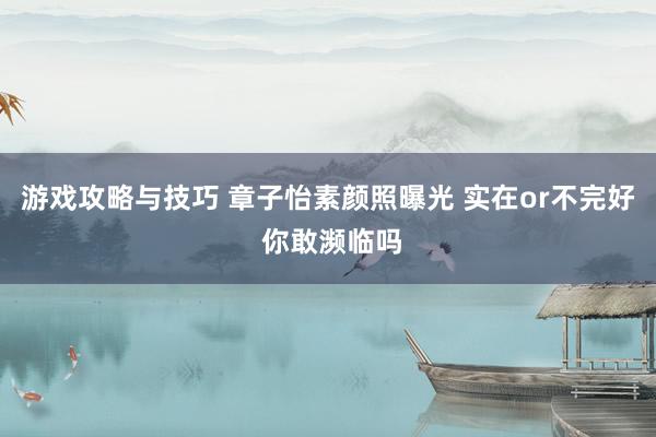 游戏攻略与技巧 章子怡素颜照曝光 实在or不完好 你敢濒临吗