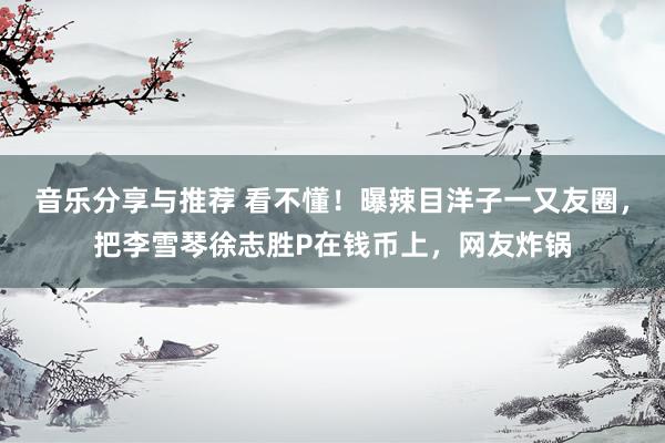 音乐分享与推荐 看不懂！曝辣目洋子一又友圈，把李雪琴徐志胜P在钱币上，网友炸锅