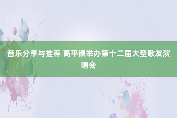 音乐分享与推荐 高平镇举办第十二届大型歌友演唱会