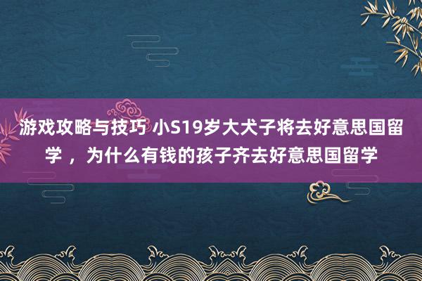 游戏攻略与技巧 小S19岁大犬子将去好意思国留学 ，为什么有钱的孩子齐去好意思国留学