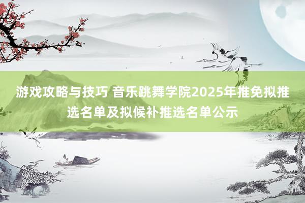 游戏攻略与技巧 音乐跳舞学院2025年推免拟推选名单及拟候补推选名单公示