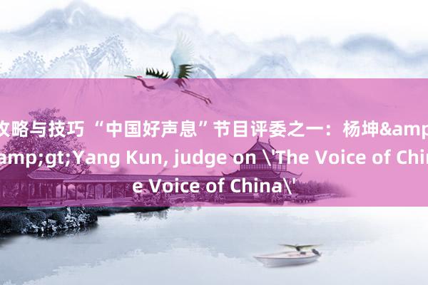 游戏攻略与技巧 “中国好声息”节目评委之一：杨坤&lt;br/&gt;Yang Kun, judge on 'The Voice of China'