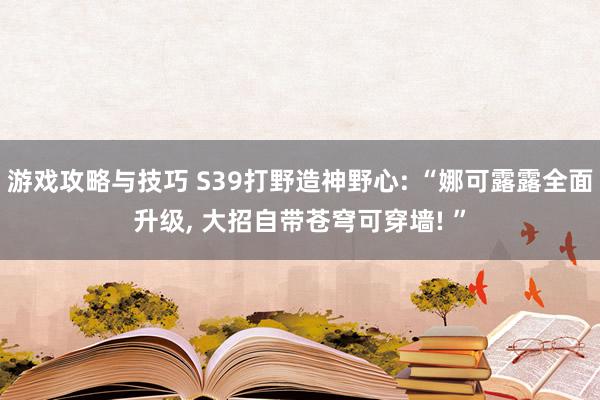 游戏攻略与技巧 S39打野造神野心: “娜可露露全面升级, 大招自带苍穹可穿墙! ”