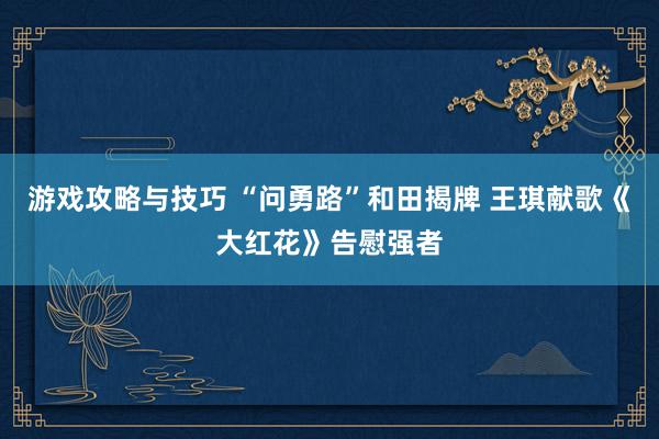 游戏攻略与技巧 “问勇路”和田揭牌 王琪献歌《大红花》告慰强者