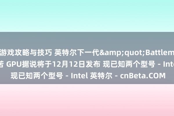 游戏攻略与技巧 英特尔下一代&quot;Battlemage&quot;孤苦 GPU据说将于12月12日发布 现已知两个型号 - Intel 英特尔 - cnBeta.COM